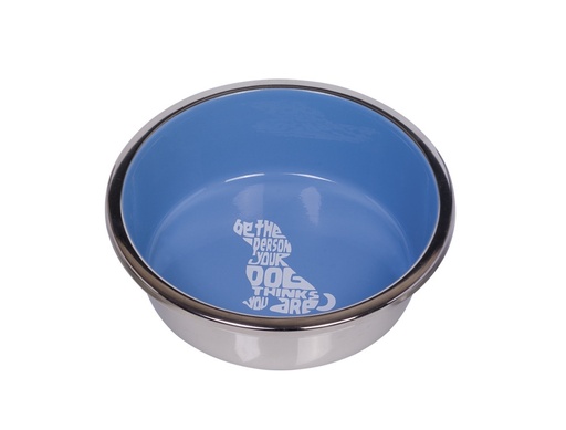 [NB73811] Roestvrijstalen kom "WISE", antislip 16 cm 0,90 ltr licht blauw