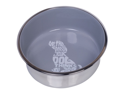 [NB73812] Roestvrijstalen kom "WISE", antislip 20 cm 1,90 ltr grijs