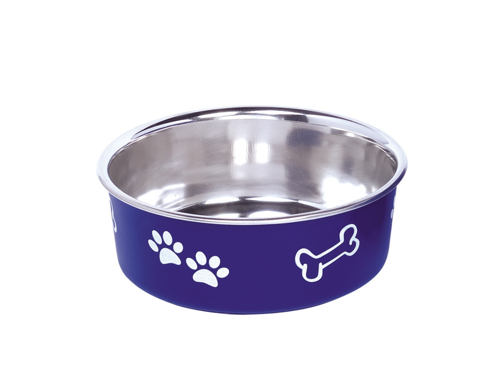 Roestvrijstalen kom "FUSION", antislip 13 cm 0,5 ltr blauw