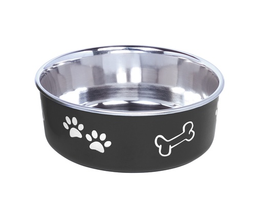 [NB73857] Roestvrijstalen kom "FUSION", antislip 16 cm 0,94 ltr zwart