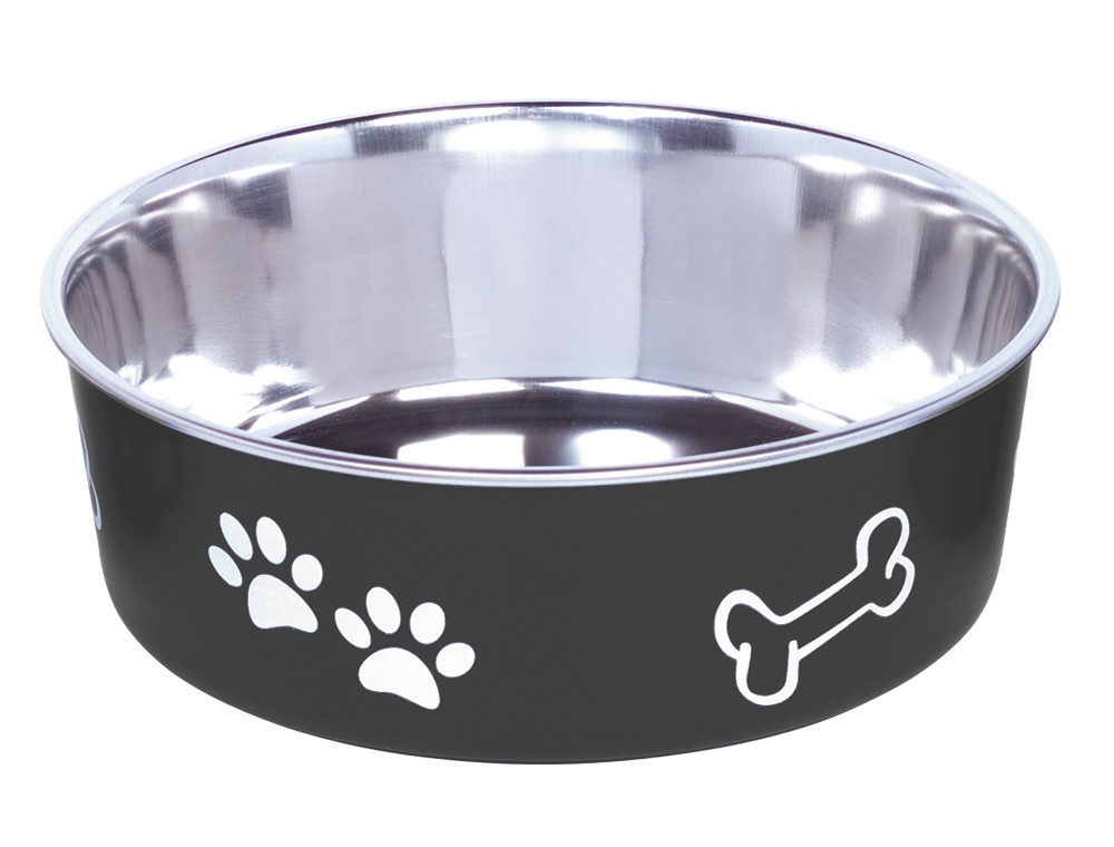 Roestvrijstalen kom "FUSION", antislip 20 cm 1,80 ltr zwart