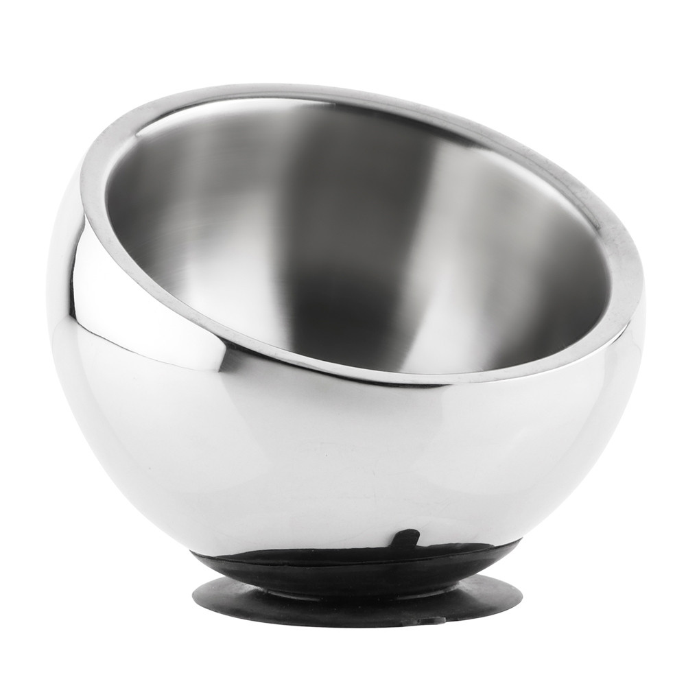 RVS schaal "GOLYO" dubbelwandig, met zuignap  18,5 x 15 cm;  780 ml 
