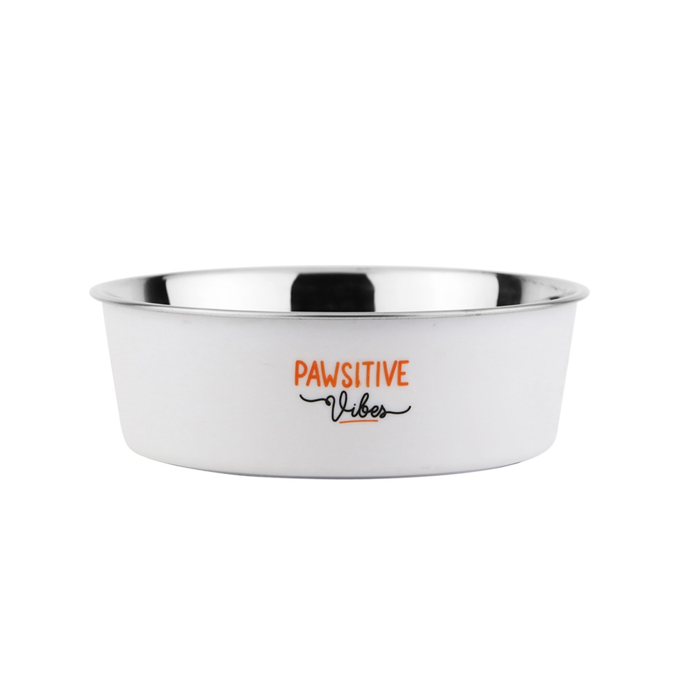 Roestvrijstalen kom "FUSION", antislip  13 cm;  500 ml wit