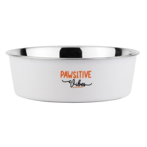 [NB73872] Roestvrijstalen kom "FUSION", antislip  20 cm;  1800 ml wit