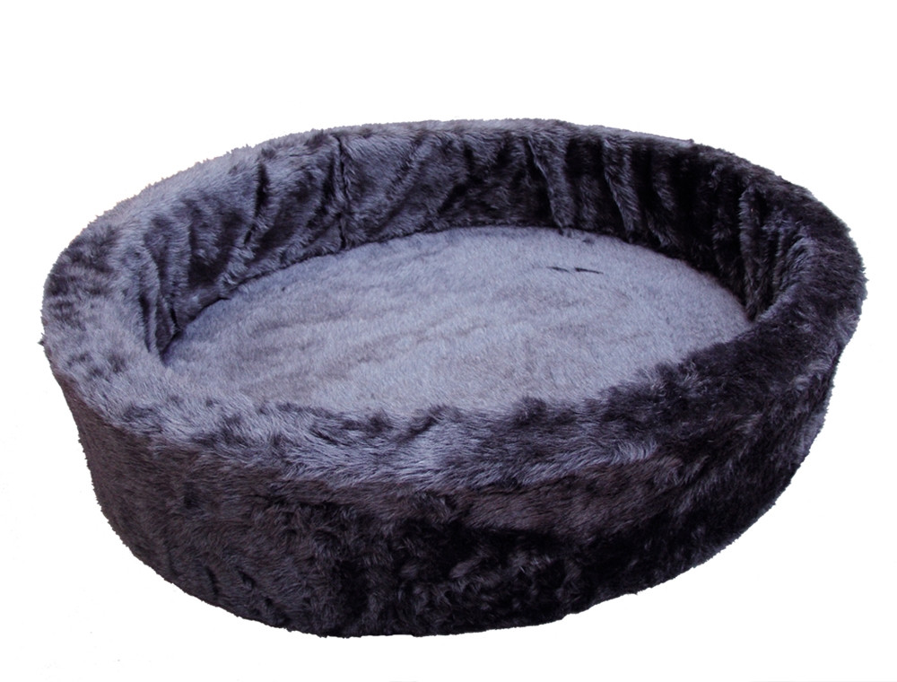 Pluche bed 90 cm grijs
