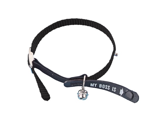 [NB7803805] Adres Kattenhalsband "Mijn baas is"