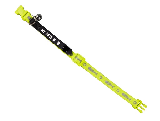 [NB7807003] Adres Kattenhalsband "Mijn baas is"