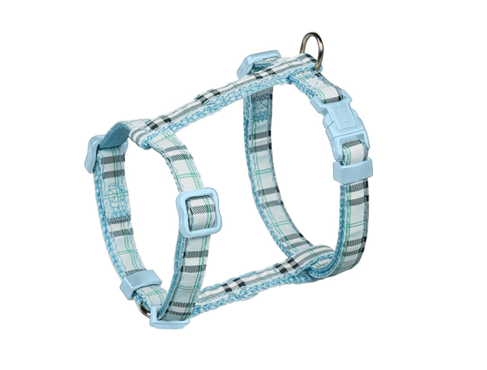 Harnas tartan chest 20-35 cm; l: 10 mm licht blauw
