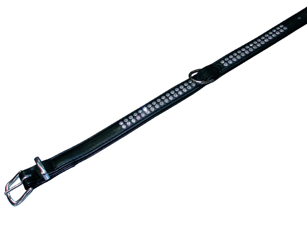 Kraag "Crystal" dubbele rij 42 cm (32-37 cm); 17/19 mm zwart