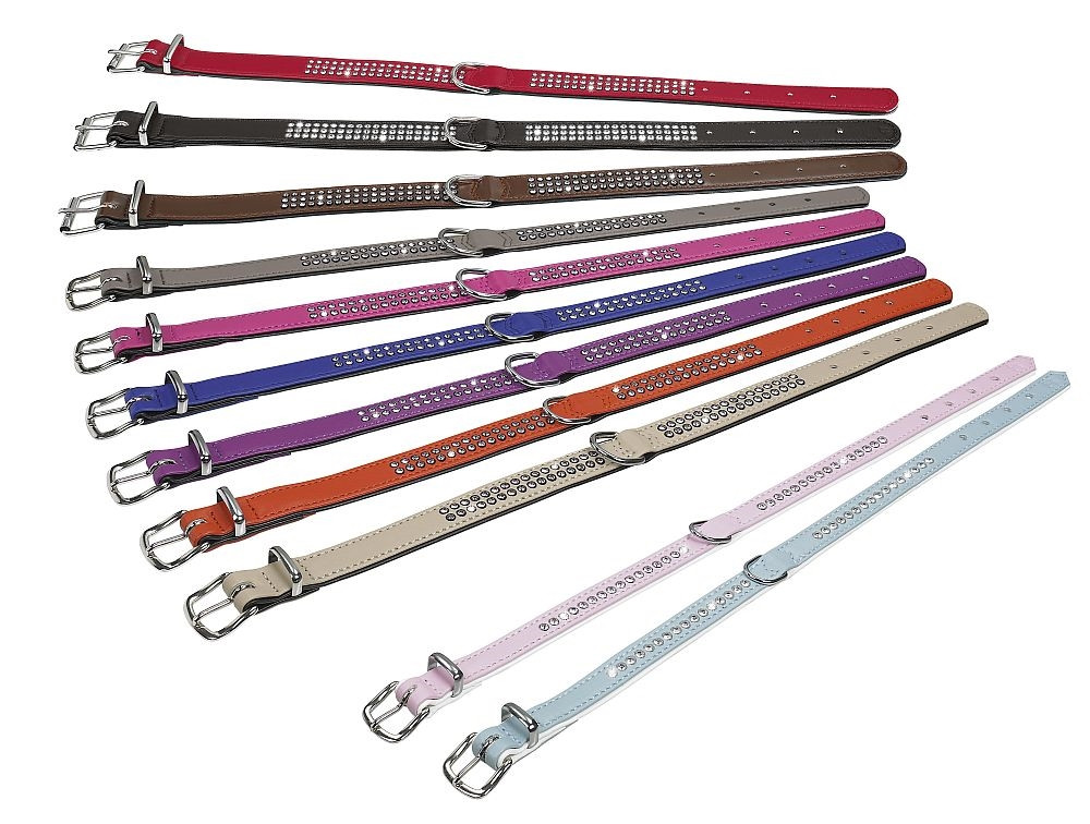 Kraag "Crystal" drievoudige rij 52 cm (38-46 cm); 22/24 mm rood