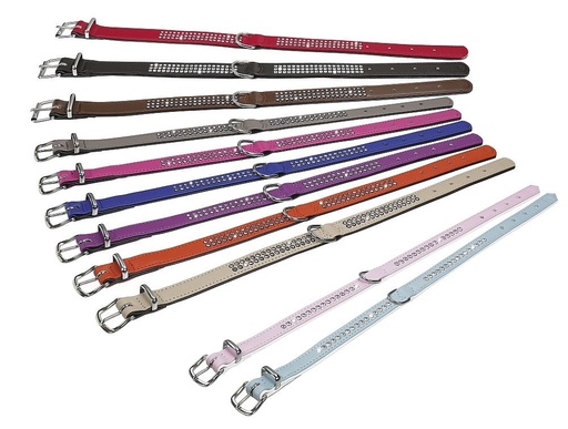 [NB7870701] Kraag "Crystal" drievoudige rij 52 cm (38-46 cm); 22/24 mm rood