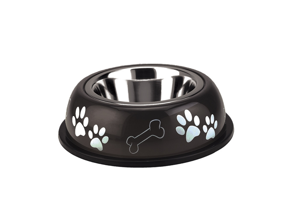 Schaal "NICE DINER" 19 cm 0,35 ltr. bruin/zwart