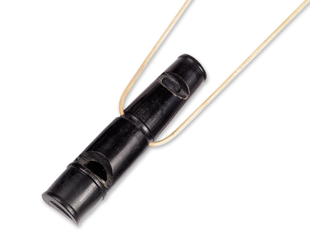 Buffelhoorn fluitje tweetonig 9 cm 