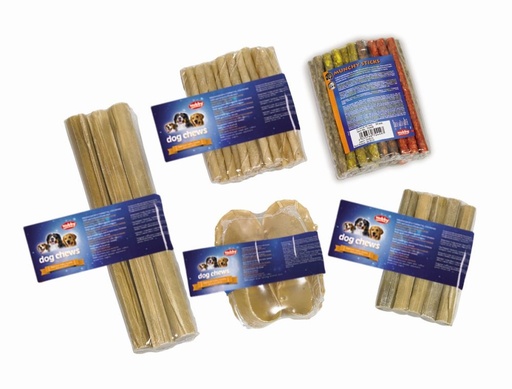 [NB79812] Kauwrolletjes gedraaid 25 Stuks; 13 cm;  7 - 8 mm; 6,5 g 