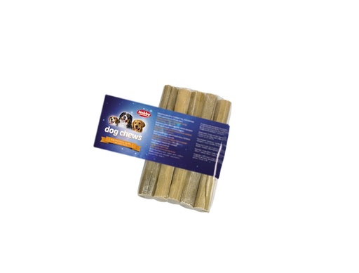 [NB79813] Kauwrolletjes ingedrukt 5 Stuks; 13 cm;  15 mm; 25 g 