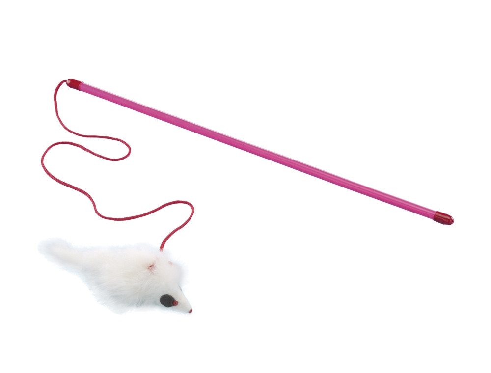 Staaf met bontmuis lang haar