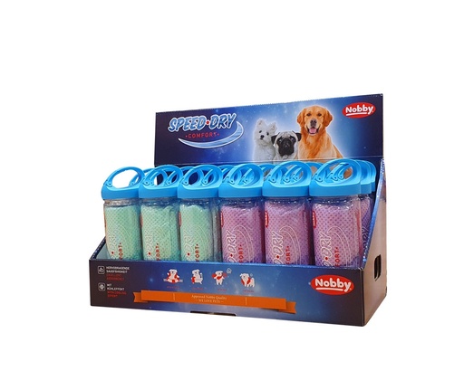 [NB80088] Handdoek "SPEED DRY COMFORT" 66 x 43 cm; Display 18 st. mint, lila