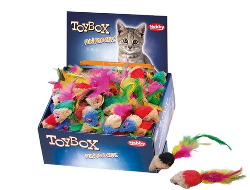 [NB80111] Pluche muis met kort haar 5 cm; display 140 stuks 