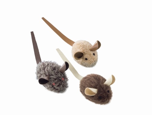 [NB80165] Pluche muis met leren staart small, 3 st., 6 cm 