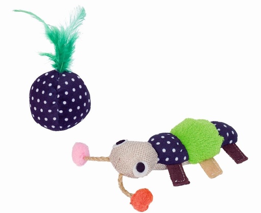 [NB80210] Stoffenworm met pluchen bal