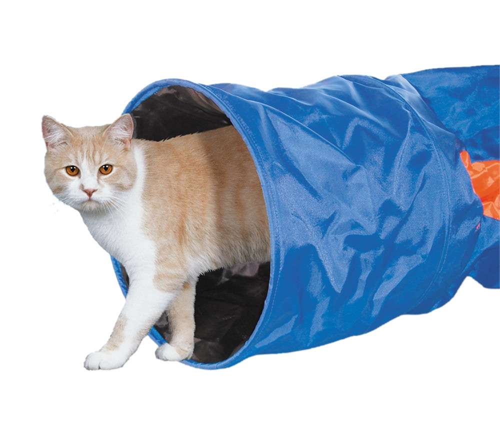 Kattentunnel 115 x 30 cm blauw