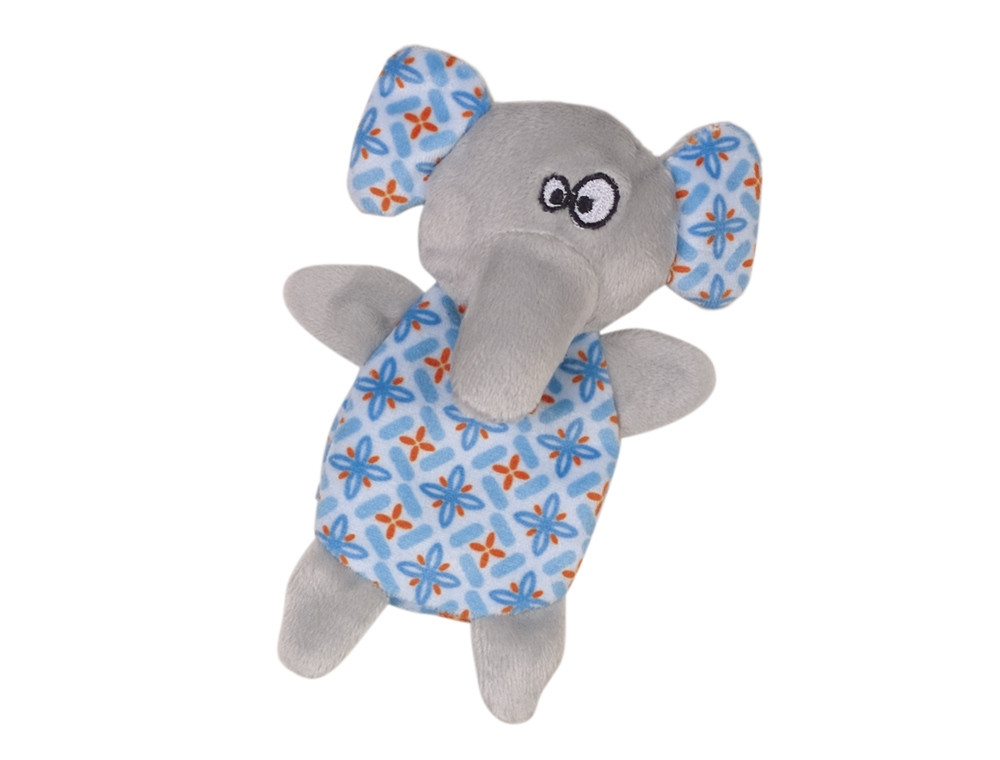 Pluche olifant met katip 14 cm blauw
