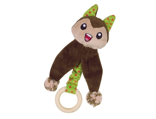 [NB80263] Pluche kat met kattenkruid en houten ring