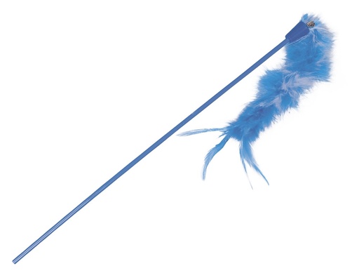 [NB80317] Kattenblad met speelgoed stok: 41 cm, veren 24 cm 