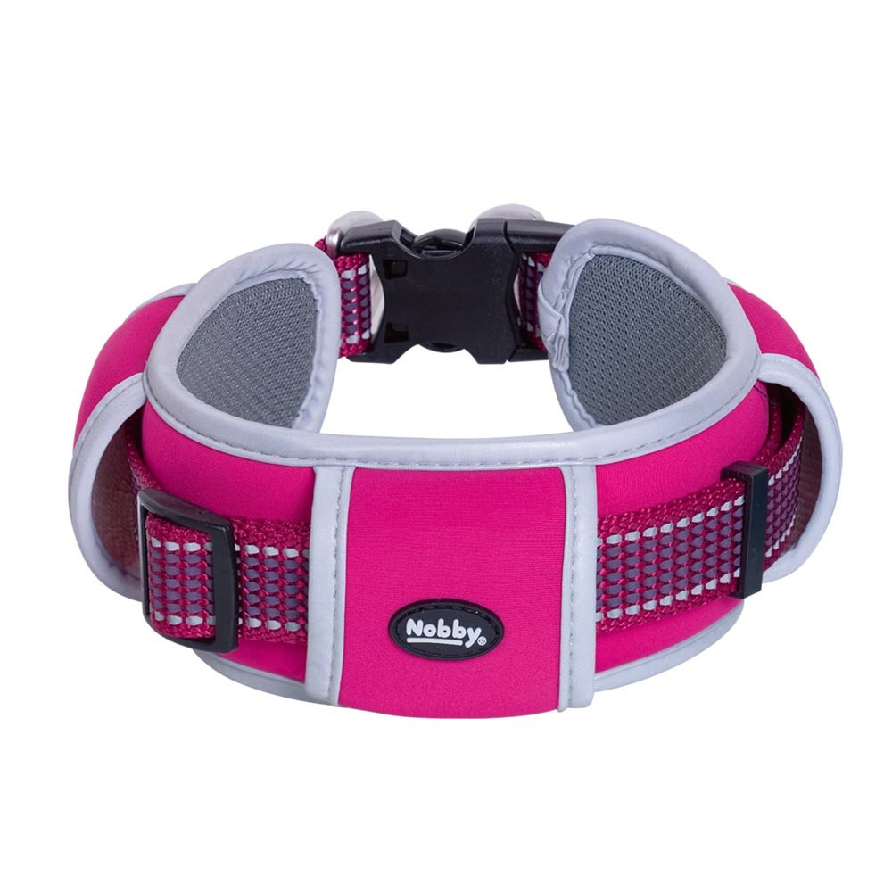 Kraag "Kalea" l: 50-85 cm, b: 32 mm raspberry