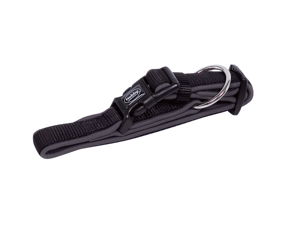 Kraag "Klassieke Preno" L: 30-45 cm; b: 20/25 mm zwart/grijs