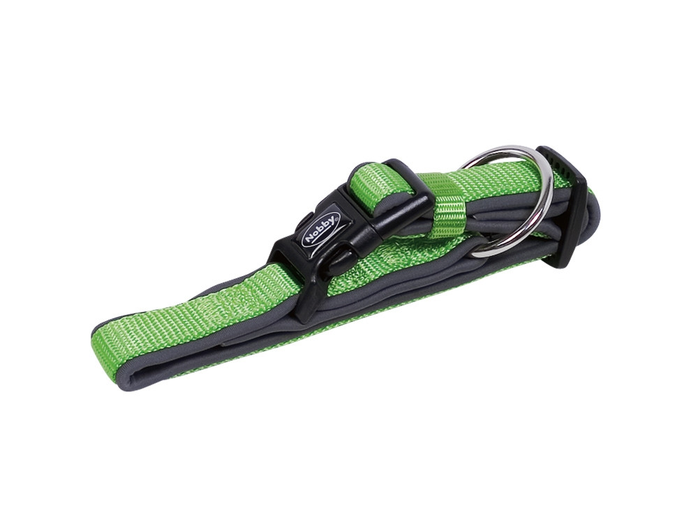 Kraag "Klassieke Preno" L: 30-45 cm; b: 20/25 mm neon groen/grijs