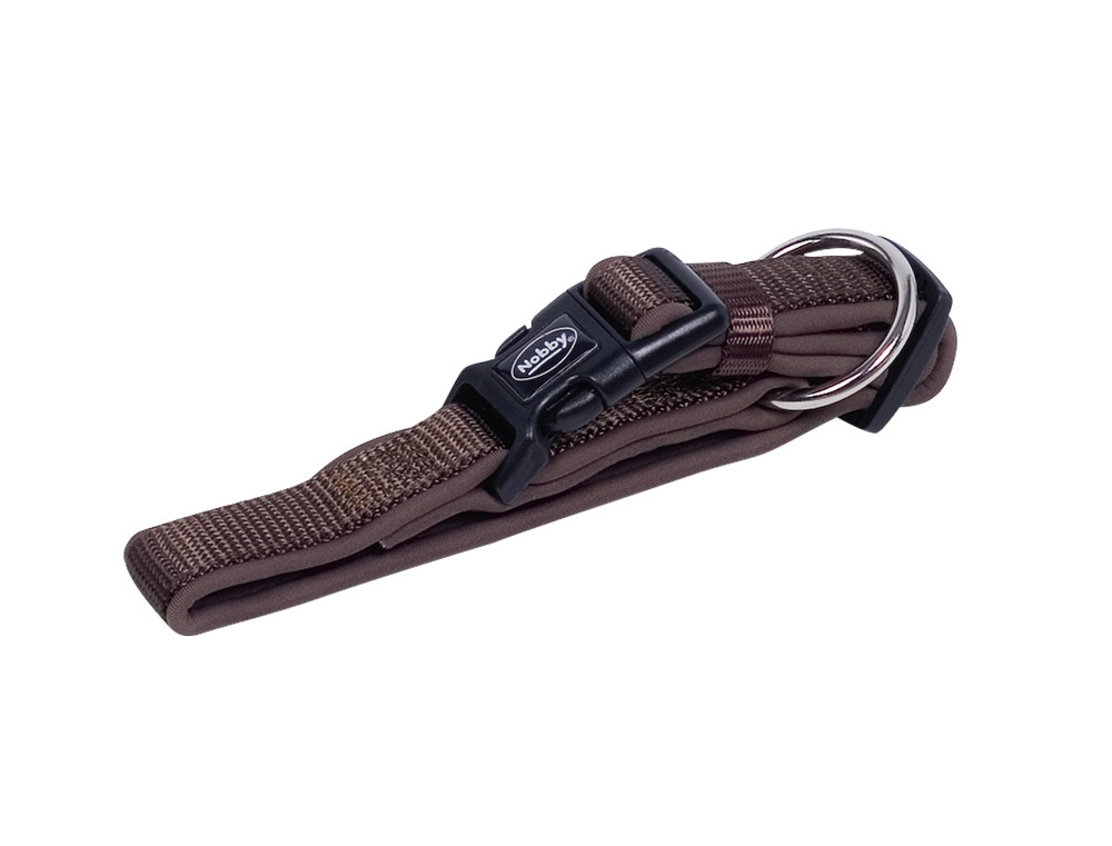 Kraag "Klassieke Preno" L: 40-55 cm; b: 25/35 mm bruin/bruin
