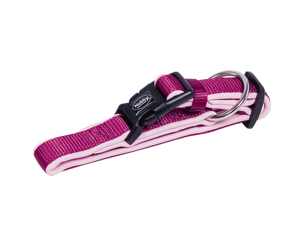 Kraag "Klassieke Preno" L: 40-55 cm; b: 25/35 mm rasberry/roze