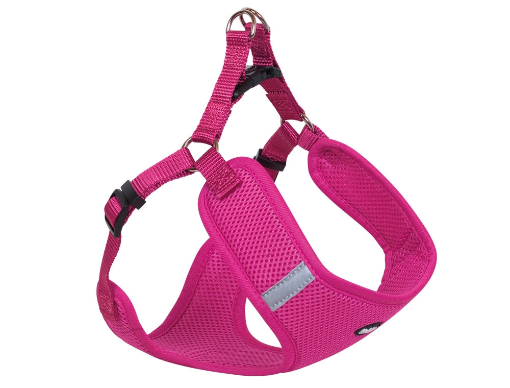 Harnas "Mesh Reflect" B: 10mm; L: 33-41cm + 37cm raspberry