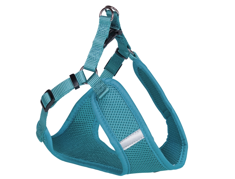 Harnas "Mesh Reflect" B: 15 mm; L: 48-56cm + 50cm turquoise