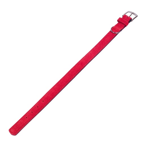[NB8090201] Kraag "VELOURS" 37 cm (30-35 cm); 17/19 mm rood (Lollipop)