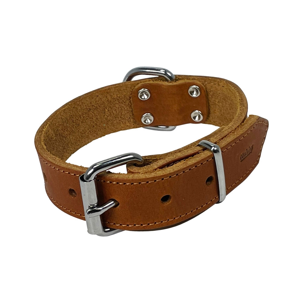 Kraag "TABIL" extra breed 45 cm (32-36 cm), 30 mm cognac