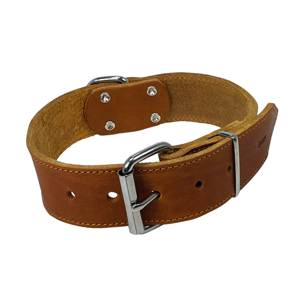 Kraag "TABIL" extra breed 55 cm (38-48 cm), 40 mm cognac