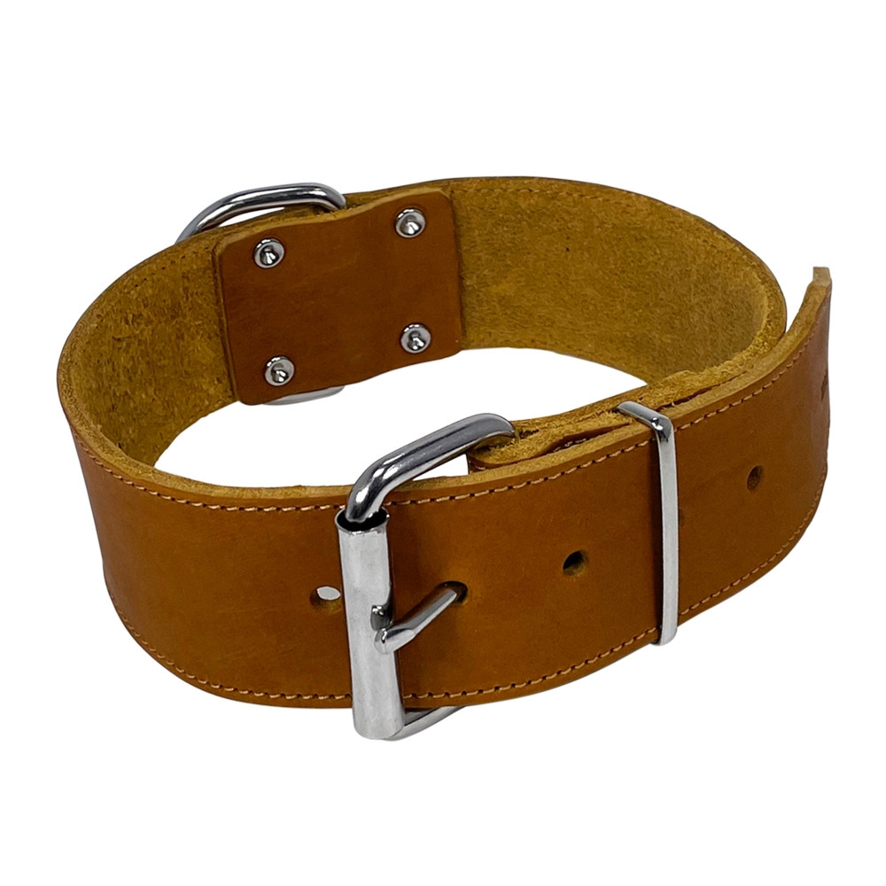 Kraag "TABIL" extra breed 65 cm (48-58 cm), 50 mm cognac