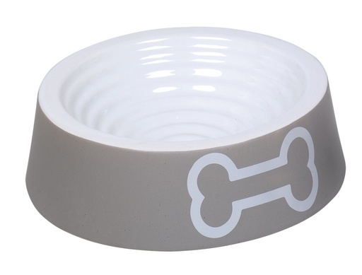 [NB82323] Keramieken schaal "Big Bone"  24 x 7 cm, 0,7 l grijs