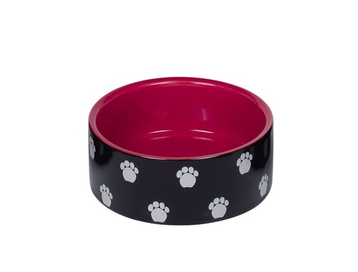 [NB82330] Keramieken schaal "Pata"  12 x 4,5 cm, 0,25 l zwart/rood