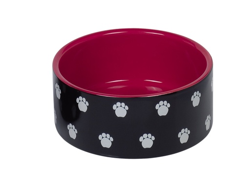 [NB82331] Keramieken schaal "Pata"  15 x 6 cm, 0,55 l zwart/rood