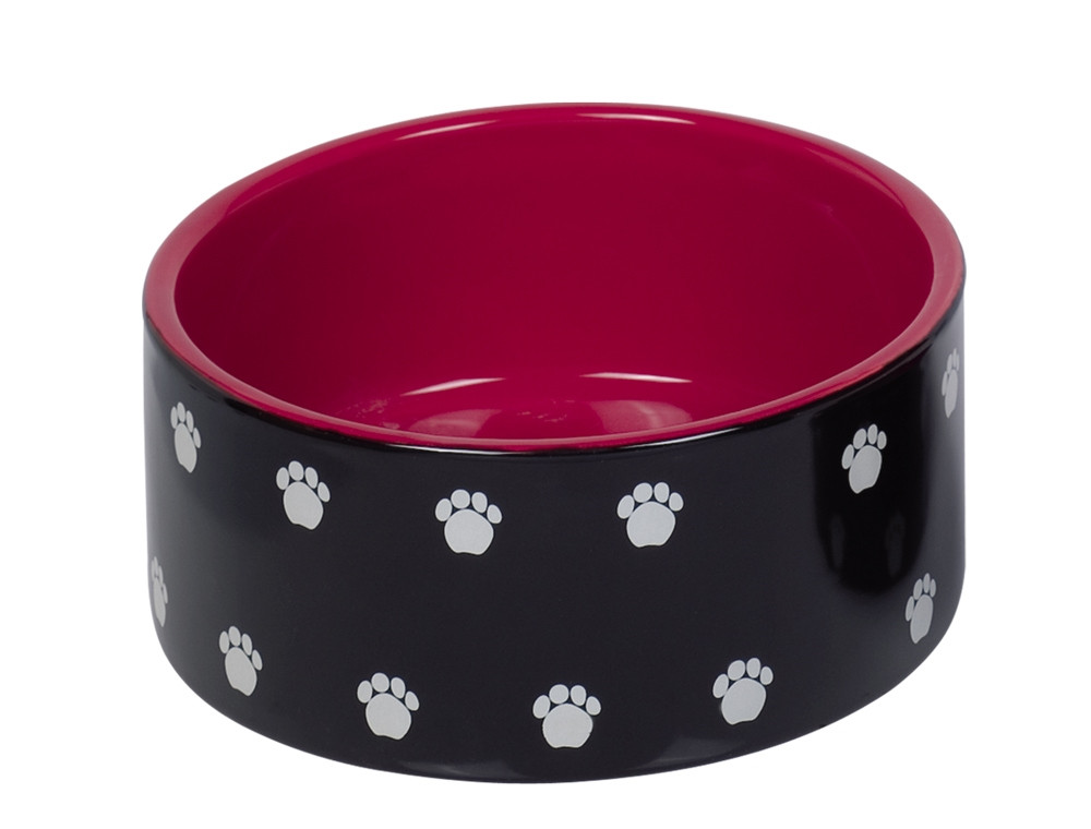 Keramieken schaal "Pata"  18 x 7 cm, 1,10 l zwart/rood