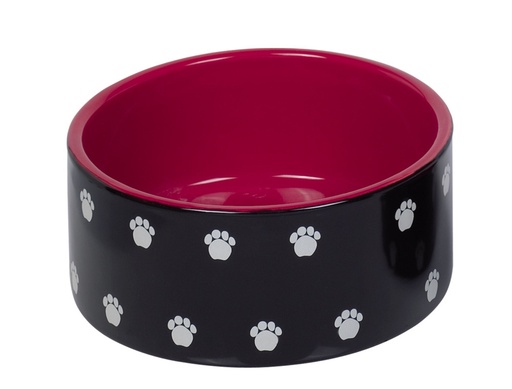 [NB82332] Keramieken schaal "Pata"  18 x 7 cm, 1,10 l zwart/rood