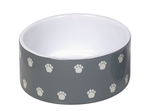 [NB82335] Keramieken schaal "Pata"  18 x 7 cm, 1,10 l grijs/wit