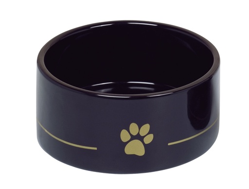 [NB82344] Keramieken schaal "Gouden Poot"  18 x 7 cm, 1,10 l zwart