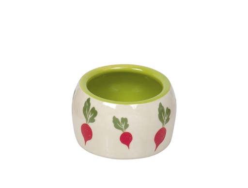[NB82357] Knaagdier keramische voerbak "Radijs"  8 x 4,5 cm, 0,125 l 