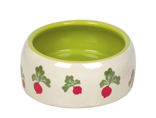 [NB82359] Knaagdier keramische voerbak "Radijs"  14,5 x 5,5 cm, 0,5 l 