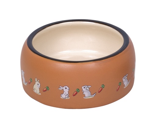 [NB82360] Knaagdier keramische voerbak "Konijn"  14,5 x 5,5 cm, 0,5 l 