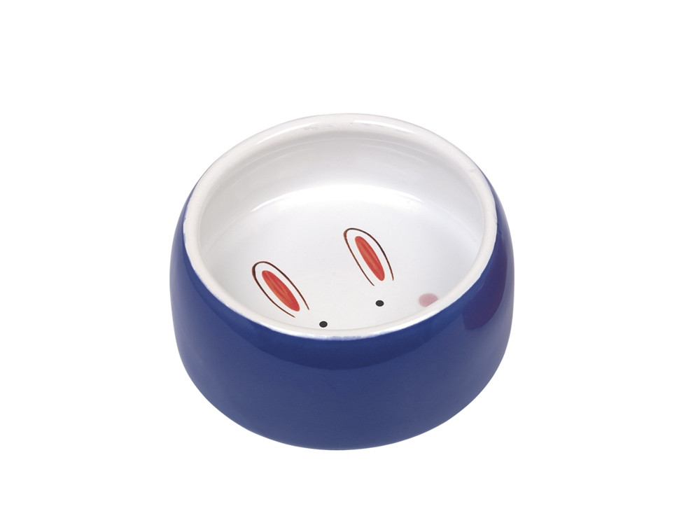 Keramische voederbak voor knaagdieren  12 x 4,5 cm, 0,25 l blauw